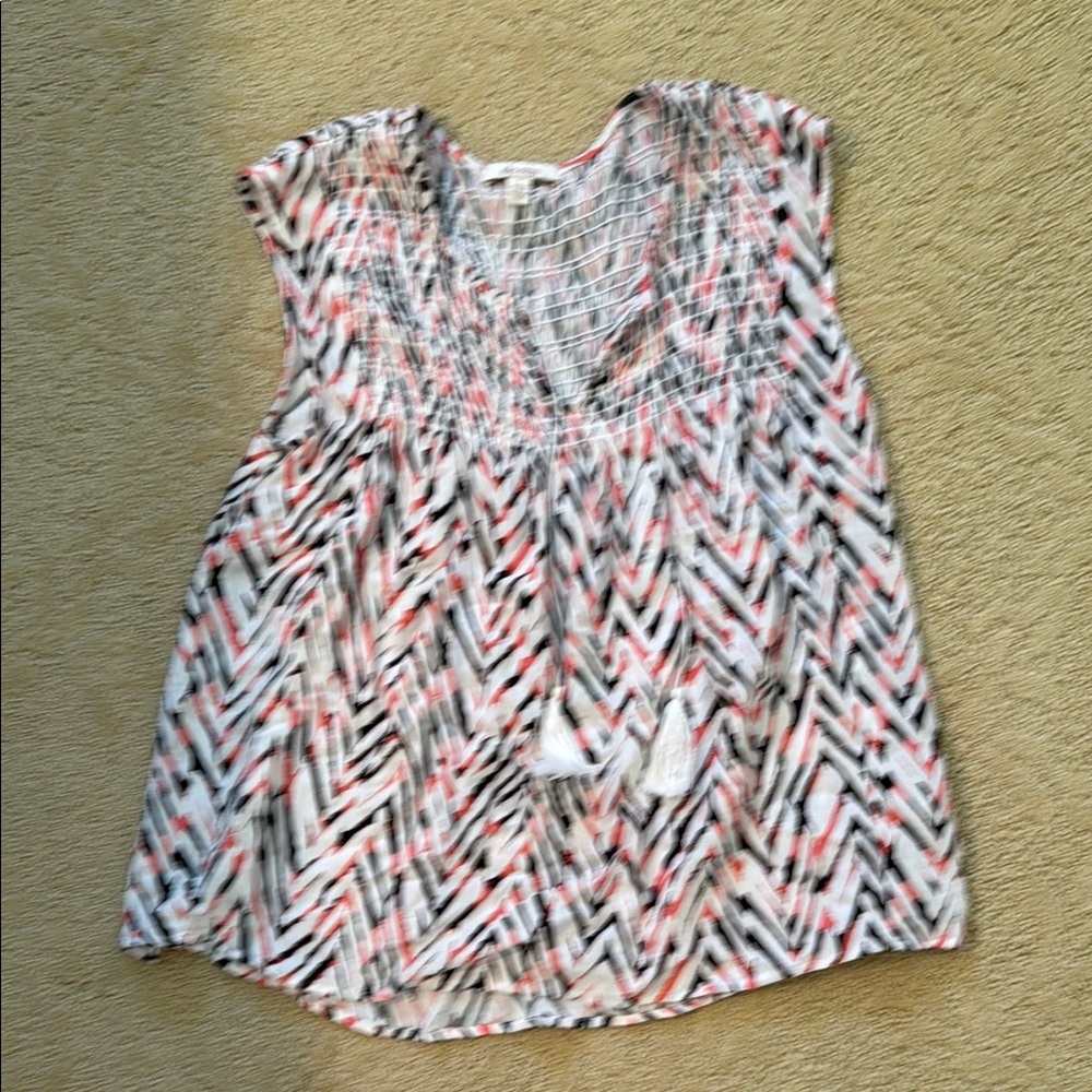 Ella Moss Multicolor Chevron Top with Tassle Tie